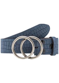 Lederg&uuml;rtel RETTUNGSRING G&Uuml;RTEL, Herren, Gr. 80, blau, Leder, gepr&auml;gtes Muster, G&uuml;rtel Lederg&uuml;rtel, mit austauschbarer Schlie&szlig;e &raquo;2 Kreise Silber&laquo;