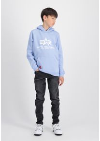 Hoodie Alpha Industries "Basic Hoodie BL K", Jungen, Gr. 10, blau (light blau), Obermaterial: 80% Baumwolle, 20% Polyester, regular fit, Sweatshirts Hoodie