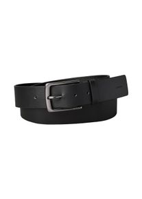 Lederg&uuml;rtel Calvin Klein "WARMTH BUCKLE PEBBLE 35MM FIXED", Damen, Gr. 110, schwarz, matte gunmetal, Web, Rindsleder, unifarben, G&uuml;rtel Lederg&uuml;rtel, Gr&ouml;&szlig;enverstellbar mit Metallschlie&szlig;e