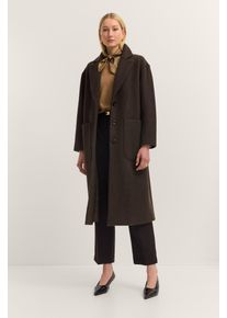 Wollmantel Bugatti "Loose Fit", Damen, Gr. 36, 90, braun, 100% Wolle, unifarben, loose fit, normaler Saum, M&auml;ntel Wollmantel, Flexcity Stretch mit Revers & Taschen