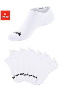 Sportsocken Bench., Damen, Gr. 47-48, wei&szlig; (6x wei&szlig;), Baumwollmischung, unifarben, elastisch, Socken Sportsocken, Sneakersocken verschwinden im Schuh, Topseller