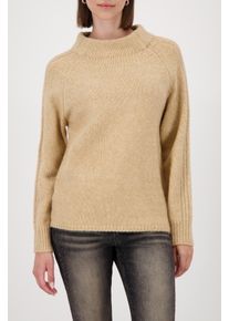 Strickpullover monari, Damen, Gr. 40, cognac, Strick, Obermaterial: 50% Polyacryl, 28% Polyester, 13% Wolle, 9% Alpaka, unifarben, regular fit h&uuml;ftlang, Rundhals, Raglan&auml;rmel Rippstrickb&uuml;ndchen, Pullover Strickpullover, Regular fit mit Rundhalsausschnitt