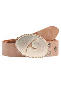 Lederg&uuml;rtel RETTUNGSRING G&Uuml;RTEL, Damen, Gr. 105, beige (natur), Leder, unifarben, G&uuml;rtel Lederg&uuml;rtel, mit austauschbarer Schlie&szlig;e &raquo;Sylt Rosa&laquo;