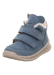 Lauflernschuh Superfit "BREEZE WMS: mittel", Jungen, Gr. 27, blau (hellblau), Nubukleder, unifarben, Schuhe Lauflernschuh, Barfu&szlig;schuh mit zwei Klettverschl&uuml;ssen, Gr&ouml;&szlig;enschablone zum Download