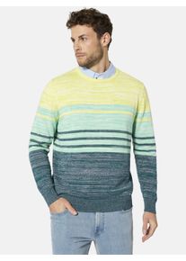 Rundhalspullover Babista "Pullover WALNOR", Herren, Gr. M, gr&uuml;n (gr&uuml;n petrol gestreift), Obermaterial: 100% Baumwolle CO., Pullover Rundhalspullover