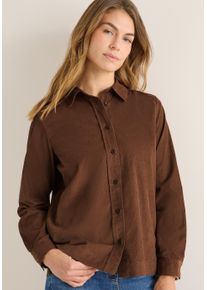 Langarmbluse Cecil, Damen, Gr. XXL (46), mocha caramel, Cord, Obermaterial: 100% Baumwolle, unifarben, regular fit h&uuml;ftbedeckend, Rundhals, Manschette, Blusen Langarmbluse, mit Hemdkragen