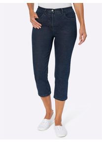 3/4-Jeans Classic Basics, Damen, Gr. 46, Normalgr&ouml;&szlig;en, blau (dunkelblau, denim), 81% Baumwolle, 17% Polyester, 2% Elasthan, unifarben, 3/4-L&auml;nge, Jeans 3/4-Jeans