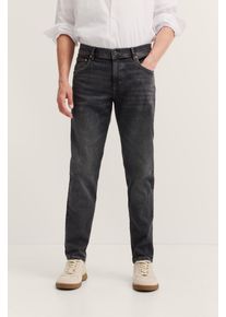 5-Pocket-Jeans Bugatti "Tapered Fit", Herren, Gr. 38, L&auml;nge 34, 273, dunkelgrau, 91% Baumwolle, 7% Polyester, 2% Elasthan, Jeans 5-Pocket-Jeans, aus Stretch Handcrafted Denim