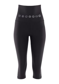 Leggings WINSHAPE "3/4-Functional Comfort HWL212C-silberne 7 Chakras", Damen, Gr. L, Normalgr&ouml;&szlig;en, schwarz (schwarz, 7, chakras), 85% Polyester, 15% Elasthan, Hosen Leggings, High Waist
