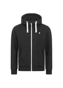 Kapuzensweatshirt DEPROC Active "FinnCMYK II MEN", Herren, Gr. L (52), schwarz, 50% Baumwolle; 50% Polyester, bequem, angesetztes B&uuml;ndchen, Sweatshirts Kapuzensweatshirt, weiche Fleecejacke mit K&auml;ngurutasche