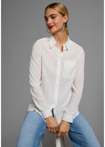 Longbluse OTTO products, Damen, Gr. 34, wei&szlig;, Web, Obermaterial: 100% Viskose (LENZING&trade; ECOVERO&trade;), figurumspielend h&uuml;ftbedeckend, &Auml;rmel mit &Auml;rmelschlitz Manschette, Blusen Longbluse