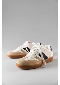 Sneaker ANISTON SHOES, Damen, Gr. 39, beige (wei&szlig;, beige, schwarz), Lederimitat, Schuhe Sneaker, Freizeitschuh, Halbschuh, Schn&uuml;rschuh - NEUE KOLLEKTION