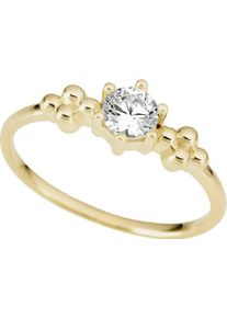Fingerring Firetti "Schmuck Geschenk Gold 333 Damenring Verlobung Edelstein Solit&auml;r" Gr. 17, gold (gelbgoldfarben, kristallwei&szlig;), Fingerringe, Damen, 17, Gelbgold 333, 1,45mm, Fingerring, mit Zirkonia (synth.)