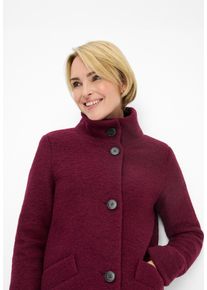 Fuchs & Schmitt Wollmantel FUCHS SCHMITT "Wollmantel", Damen, Gr. 42, rot (bordeaux), Web, Obermaterial: 75% Wolle, 25% Polyester, unifarben, regular fit lang, Rundhals, eingesetzt gerader Abschluss, M&auml;ntel Wollmantel, Mit Rundhalsausschnitt