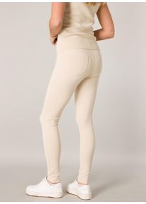 Treggings Base Level, Damen, Gr. 46, N-Gr, beige (light beige), Web, Obermaterial: 65% Viskose, 30% Nylon, 5% Elasthan, unifarben, eng lang, Hosen Treggings, mit elastischem Bund und Viskose