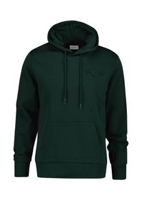 Hoodie Gant "TONAL SHIELD", Herren, Gr. S, gr&uuml;n (tartan gr&uuml;n), Sweatware, Obermaterial: 100% Baumwolle, regular fit, Rippb&uuml;ndchen, Sweatshirts Hoodie, Ton-in-Ton Stickerei, regular fit, Sweatshirt