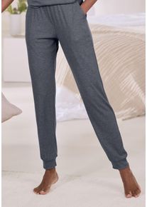Pyjamahose Vivance Dreams, Damen, Gr. 44/46, N-Gr, grau (anthrazit), Rippstrick, Obermaterial: 63% Polyester, 33% Viskose, 4% Elasthan, unifarben, Basic, bequem lang, Hosen Pyjamahose, in weicher Rippqualit&auml;t, Topseller