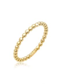 Silberring Elli Premium "Ring Ring Dots Kugel Design 375 Gelbgold" Gr. 54, gold, Fingerringe, Damen, 54, Gelbgold 375, Silberring