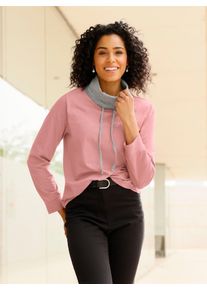 Rollkragenshirt Classic Basics "Shirt", Damen, Gr. 42, rosa (rosenholz, grau), 100% Baumwolle, meliert, unifarben, Shirts Rollkragenshirt