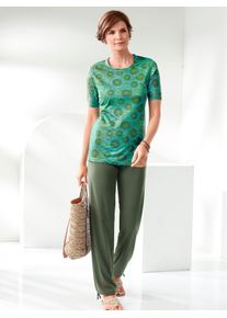 Jerseyhose Classic Basics, Damen, Gr. 46, Normalgr&ouml;&szlig;en, gr&uuml;n (oliv), 100% Baumwolle, unifarben, lang, Hosen Jerseyhose