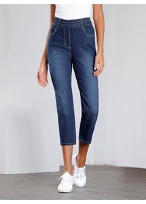 3/4-Jeans Classic Basics, Damen, Gr. 46, Normalgr&ouml;&szlig;en, blau (blau, stone, washed), 81% Baumwolle, 17% Polyester, 2% Elasthan, unifarben, 3/4-L&auml;nge, Jeans 3/4-Jeans