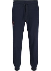 Jack & Jones PlusSize Sweathose "JPSTGORDON JJSIMON SWEAT PANTS NAF PLS", Herren, Gr. 46 (6XL), N-Gr, blau (sky captain), angeraute Sweatware, Obermaterial: 60% Baumwolle, 40% Polyester, JACK & JONES PLUSSIZE, bedruckt, normal normal, Hosen Sweathose