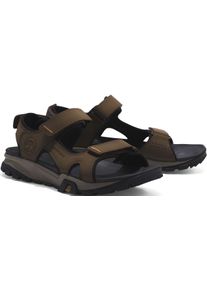 Sandale Timberland "Lincoln Peak 2 STRAP SANDAL", Herren, Gr. 44, braun, Leder, Schuhe Sandale, mit Klettverschluss