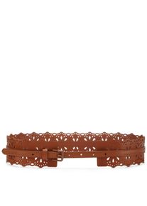 Tailleng&uuml;rtel Lascana "Cut-Out-G&uuml;rtel", Damen, Gr. 105, braun (camel), Lederimitat, unifarben, G&uuml;rtel Tailleng&uuml;rtel, mit trendigen Cut-Outs, G&uuml;rtel f&uuml;r Kleid & Overall, Bauchg&uuml;rtel, Topseller