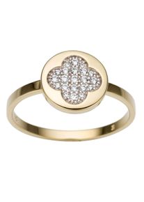 Goldring Firetti "Schmuck Geschenk Gold 333 Damenring Goldring" Gr. 17, wei&szlig; (gelbgoldfarben, wei&szlig;goldfarben, kristallwei&szlig;), Fingerringe, Damen, 17, Gelbgold 333, Goldring, mit Zirkonia (synth.)