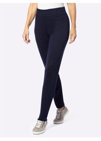 Schlupfhose Classic Basics, Damen, Gr. 46, Normalgr&ouml;&szlig;en, blau (marine), 76% Polyester, 20% Viskose, 4% Elasthan, unifarben, lang, Hosen Schlupfhose