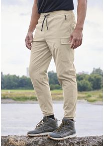 Jogger Pants John Devin, Herren, Gr. 58, N-Gr, beige (sand), Obermaterial: 95% Polyamid, 5% Elasthan, unifarben, bequem kn&ouml;chellang, Hosen Jogger Pants, Trekking-Outdoor-Hose mit Bel&uuml;ftung im Kniebereich