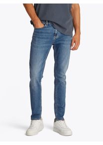 Slim-fit-Jeans Tommy Jeans "Austin Slim Tapered", Herren, Gr. 36, L&auml;nge 34, blau (denim medium), Denim/Jeans, Obermaterial: 98% Baumwolle, 2% Elasthan, regular fit lang, Jeans Slim-fit-Jeans, zum Kn&ouml;chel hin schmaler werdende Jeans mit mittlerer Leibh&ouml;he
