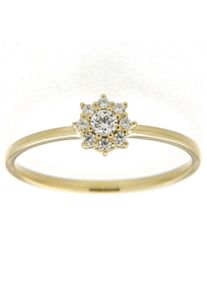 Goldring Firetti "Schmuck Geschenk Gold 333 Damenring Goldring Stern" Gr. 18, gold (gelbgoldfarben, kristallwei&szlig;), Fingerringe, Damen, 18, Gelbgold 333, 1,5mm, Goldring, mit Zirkonia (synth.)