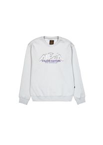 Sweater Alpha Industries "Studio Edition Vibe Sweatshirt", Herren, Gr. M, grau (pastel grau), Obermaterial: 80% Baumwolle, 20% Polyester, loose fit, Sweatshirts Sweater