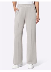 Jerseyhose Casual Looks, Damen, Gr. 46, Normalgr&ouml;&szlig;en, grau (hellgrau), 50% Modal, 44% Polyester, 6% Elasthan, unifarben, Hosen Jerseyhose