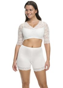 Dirndlbluse SuSa "Wiesn-Zauber", Damen, Gr. 40, wei&szlig;, Spitze, Obermaterial: 89% Polyamid, 11% Elasthan, bestickt, unifarben, eng bauchfrei, V-Ausschnitt, &Auml;rmel ohne &Auml;rmelschlitz Spitze, Blusen Dirndlbluse, florale Spitze, halbarm, elastisch, V-Ausschnitt, feminin, Topseller
