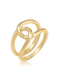 Silberring Elli "Ring Verdreht Schlaufe Trend Casual 925 Silb" Gr. 56, gold, Fingerringe, Damen, 56, Silber 925 (Sterlingsilber), Silberring