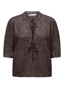 Strickjacke Only "ONLSIMONI 2/4 BOW CARDIGAN KNT NOOS", Herren, Gr. XS, coffee bean detail:melange, Strick, Obermaterial: 74% Polyacryl, 24% Polyester, 2% Elasthan, meliert, unifarben, relaxed fit normal, Rundhals, Strickjacken Strickjacke