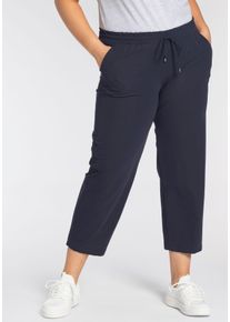 Schlupfhose KjBRAND "7/8 Babsie Jogg Sensitiv", Damen, Gr. 46, N-Gr, blau (dunkelblau), Web, Obermaterial: 75% Polyamid, 25% Elasthan, unifarben, 7/8-L&auml;nge, Hosen Schlupfhose, Sommerhose mit Schlupfbund