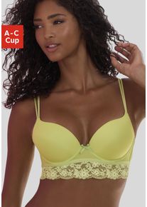 Push-up-BH Vivance "Anisa", Damen, Gr. 70, Cup B, gr&uuml;n (lime), Microtouch, Obermaterial: 60% Polyamid, 35% Polyester, 5% Elasthan, BHs Push-up-BH, mit B&uuml;gel und Spitze entlang der Unterbrust, sexy Dessous