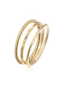Ring-Set Elli Premium "Ring Stapelringe Stacking Bandring 3er Set 375 Gelbgold" Gr. 54, gold, Fingerringe, Damen, 54, Gelbgold 375, Ring-Set