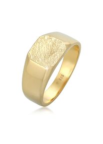 Siegelring Kuzzoi "Ring Basic Siegelring Herren Quadrat Matt 925 Silber" Gr. 58, gold, Fingerringe, Herren, 58, ohne Stein, Silber 925 (Sterlingsilber), 11mm, Siegelring