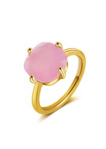 Fingerring AILORIA "Ring Rosa Chalcedon &Eacute;GLANTINE" Gr. 56, rosa, Fingerringe, Damen, 56, Fingerring