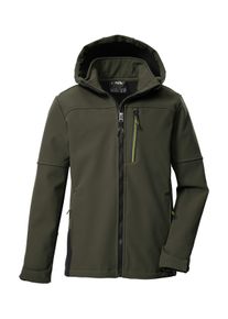 Softshelljacke Killtec "KOW 226 BYS SFTSHLL JCKT", Jungen, Gr. 128, gr&uuml;n (olivgr&uuml;n), Oberseite: 92% Polyester, 8% Elasthan;R&uuml;ckseite: 100% Polyester;Futter: 100% Polyester, Jacken Softshelljacke, Wind- und wasserabweisende Kinder-Softshelljacke, Fleece, Reflektoren