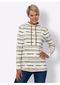 Langarmshirt Classic Basics "Langarm-Shirt", Damen, Gr. 48, beige (beige, ecru, bedruckt), 100% Baumwolle, gemustert, gestreift, mehrfarbig, meliert, Rundhals, Shirts Langarmshirt