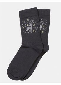 w&auml;schepur Socken W&Auml;SCHEPUR, Damen, Gr. 1/35, bunt (anthrazit, hellgrau, anthrazit, gelb, gemustert), 80% Baumwolle, 18% Polyamid, 2% Elasthan, Socken Socken