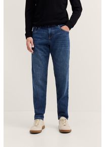 5-Pocket-Jeans Bugatti "Tapered Fit", Herren, Gr. 34, L&auml;nge 32, blau (363, blau), 91% Baumwolle, 7% Polyester, 2% Elasthan, Jeans 5-Pocket-Jeans, aus Stretch Handcrafted Denim