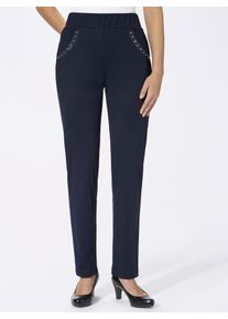 Schlupfhose Classic Basics, Damen, Gr. 46, Normalgr&ouml;&szlig;en, blau (marine), 100% Polyester, unifarben, lang, Hosen Schlupfhose