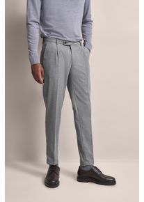Bundfaltenhose Bugatti, Herren, Gr. 35, L&auml;nge 30, grau, 69% Polyester, 29% Viskose, 2% Elasthan, unifarben, gerade, unten schmal, Hosen Bundfaltenhose, mit Modern-Flanell-Soft-Touch