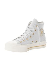 Sneaker Converse "CHUCK TAYLOR ALL STAR LIFT PLATFORM TAILORED LINES", Damen, Gr. 36, grau (barely grau, egret, gold), Textil, Schuhe Sneaker